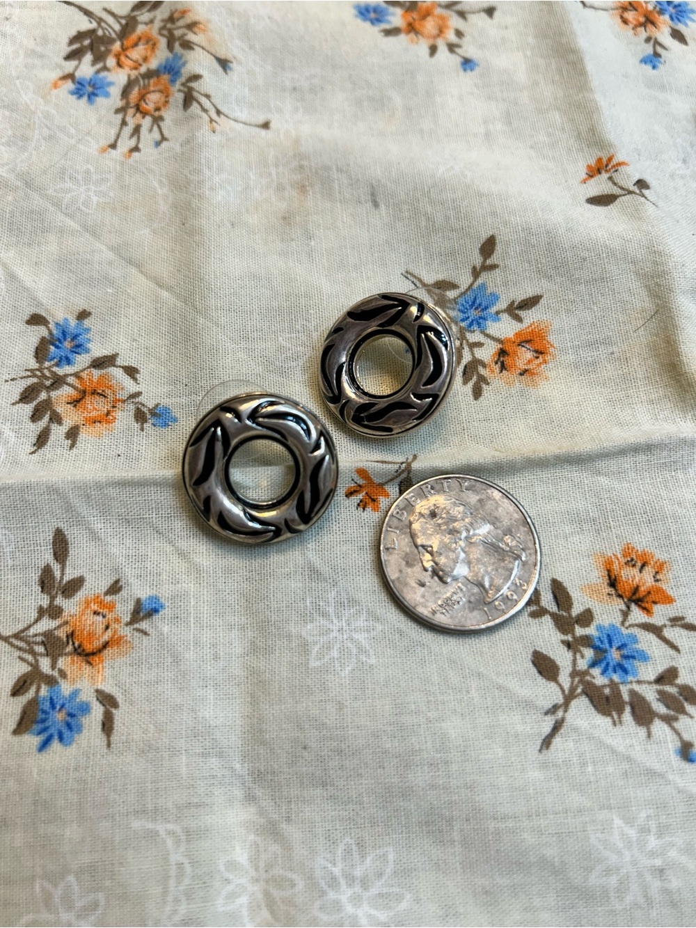 Silver-Tone Floral Earrings - Brighton like style